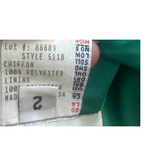 Vintage Jim Hjelm Occasion Green Strapless Dress Sz 2 - Picture 3 of 9